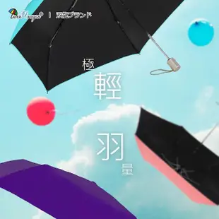 【雙龍牌】小輕驅黑淨白自動折傘超輕自動開收傘(降溫防曬抗UV黑膠陽傘雨傘B7471)