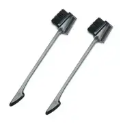 Hair Brushes, Double Side Edge Control Hair Brush Set of 2 - 3-in-1 2pcs Black