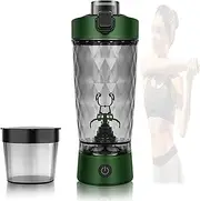 ProBlend One-Touch Shaker – Smooth Protein Mix Anywhere, USB Rechargeable Protein Mixer Bottle, 22oz Leakproof Electric Shaker Cup for Smooth Drinks Anywhere(Green)