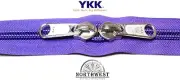 YKK Nylon Coil Zipper Tape # 10 Purple 25 yards with 50 Black Zipper Sliders