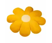 Anyhouz Plush Pillow Yellow White Flower Shape Stuffed Soft Pillow Seat Cushion Room Decor 60cm