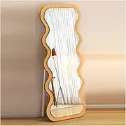 Full Length Mirror with Stand,Wave Shape Mirror,Free Standing Oversized Floor Standing Mirror,for Dressing Room Bedroom(Color4,60cm)