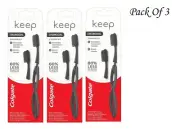 Colgate Keep Charcoal Toothbrush Starter Kit With 2 Soft Brush Heads (Pack Of 3)