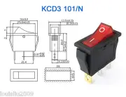 12x KCD3 Red Button On-Off 3Pin DPST Boat Car Rocker Switch 15A20A 250V125VAC
