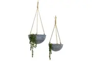 2x Willow & Silk Nested Hanging Pot/Planters Metal Garden/Home Decor 73/60cm