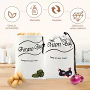 Potato Onion Storage Bag Drawstring Cotton Bags Reusable Vegetable Storage bizok