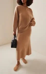 [Lisa Yang] Asta Brushed-Cashmere Skirt
