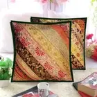 16"-2 FESTIVE SEASON GIFT VINTAGE BEAD SEQUIN FLOOR THROW CUSHION PILLOW COVERS