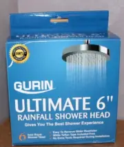 New Gurin Shower Head Ultimate Royal 6” Rain fall Shower Head - Factory Sealed.
