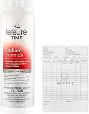 Leisure Time Sodium Bromide for Hot Tubs – 1 lb Spa Sanitizer | Starts Bromine Reserve for Bromine Systems | Simple Spa Startup | Includes QueBuy Pool Maintenance Log Book