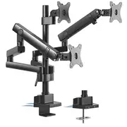 Brateck Triple Monitor Pole Held Mechanical Spring 17"-27" - Black
