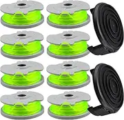 YHLFOOZ WA0014 Trimmer Line, 20ft 0.080" Grass Trimmer/Weed Eater/Edger Auto-Feed Spool Line Compatible with Worx WG168 WG184 WG190 WG191, with WA0037 Cap (8+2 Pack)