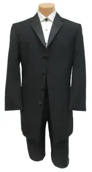 New Men's Black Matrix Tuxedo Frock Coat Jacket with Matching Pants 40R 34W