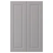 BODBYN 2-p door f corner base cabinet set, grey, 25x80 cm