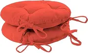 Harbour Housewares Paprika Seat Pads for Dining Chairs - 40 x 40cm - Pack of 2 - Round Garden Seat Cushions with Ties Soft Padded Pillow Indoor Kitchen Cushion Outdoor Patio Garden Chair Pads