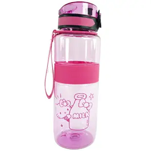 小禮堂 Hello Kitty 透明隨身冷水瓶 運動水壺 塑膠水瓶 兒童水壺 800ml (2款隨機)