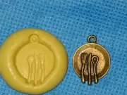 Dollhouse Plate Charm Silicone Push Mold 892 For Gumpaste Resin Jewelry Clay