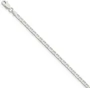 [JewelryWeb] 925 Sterling Silver Solid Polished 3mm Flat Nautical Ship Mariner Anchor Chain Ankle Bracelet Lobster Claw Jewelry Gifts for Women - Length Options: 25 18 20 23
