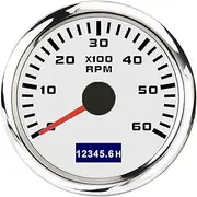 SKMWLMRAJ 3000-8000 RPM Tacho Meter 52mm Pointer Tachometer Gauge with Red Backlight for Car Marine Boat Yacht RV Camper 9-30V Accessories Automobile Tachometer(6000 RPM WS)