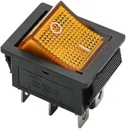 DJDLFA 2 Position KCD4 Rocker Switch ON-Off 4 Pins /6 Pins Electrical Equipment with Light Power Switch Switch Cap 16A 250VAC/ 20A 125V(Yellow,4 Pins)