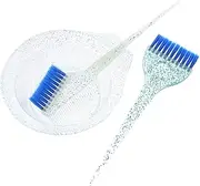 WRITWAA 1 Set Hair Coloring Brush and Bowl Professional Hair Dyeing Tool Kit for Salon Use Reusable Mixing Bowl and Brush for Coloring Tinting Highlighting Easy to Clean and Practical