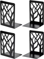 Maxgear Tree Design Modern Bookends for Shelves, Non-Skid Book Holder, Heavy Dut