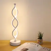 Spiral LED Bedside Table Lamp Warm White Curved Desk Light Reading Room