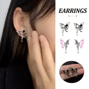 Stylish Hollow Pink Black Butterfly Earrings Women Fashion Cool Earrings Jewelry