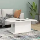 NNEVL Coffee Table High Gloss White 102x55.5x40 cm Chipboard