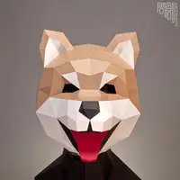 在飛比找蝦皮購物優惠-動物紙面具模型 Shiba 三維 POLYCRAFT 狗頭