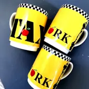 STUDIO NOVA New York TAXI Statue of Liberty Stackable Coffee Mug Set of 3 NEW