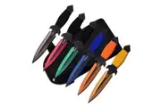 Perfect Point Multi-Colour Throwing Knives w/ Sheath (K-PP-081-6M)