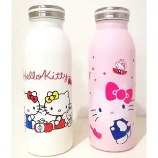 Hello Kitty 保溫不銹鋼牛奶瓶水壺+布套組 450ml (出清商品)