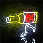 Hanging Art Neon Signs Human Beer Neon Sign Funny LED Light For Wall Decor Night Lamp For Bar Cheers Club Restaurant Birthday Party 37.9cm×28cm