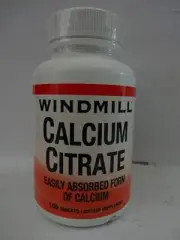 Windmill Calcium Citrate Tablets, 100 Ct