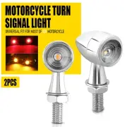 Chrome Motorcycle Turn Signal Light Amber Red Brake Blinker for Bullet Harley 2x