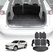 X-CAR Premium Custom Made Waterproof Boot Liner Cargo Mat Cover Compatible with Mazda CX-8 CX8 2018-2024 (7 Pieces Mats)