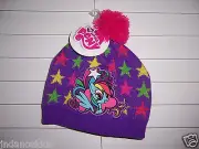 My Little Pony RAINBOW DASH Girl's Purple Winter Knit Hat Cap Beanie W/Pom Pom