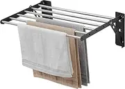 KAPEICamper Wall Mounted Clothes Drying Rack, Laundry Drying Rack Stainless Steel, Wall Drying Rack Clothing Foldable with 6 Drying Rods, Space Saving Wall Clothes Dryer Rack (39.5cm*80cm)