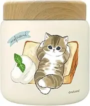 mofusand Vacuum Double Layer Stainless Steel Soup Pot, 10.1 fl oz (300 ml), Chiffon Cake Nyan, Lunch Jar, Insulated for Work or School, Cute, Cat 53-2155