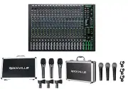 Mackie ProFX22v3 22-Channel 4-Bus Effects Mixer w/USB ProFX22 v3+(6) Mics+Cases