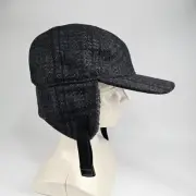 1917 Biltmore Wool Blend Trapper Hat Mens L Adjustable Strap Herringbone Tweed