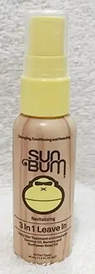 Sun Bum 3 IN 1 LEAVE IN Hair Treatment Revitalizing Coconut Oil 1.5 oz/44mL New