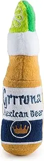 Haute Diggity Dog Grrrona Beer Bottle, Plush Designer Dog Toys with Interactive Squeaker, Stimulating Pet Enrichment, Machine-Washable & Safe Materials for All Breeds, Size Small