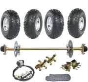 740mm Go Kart Rear Axle Kit 6" Wheels Tyre Assembly Brake for ATV Quad E-bike