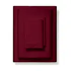 1000-Thread-Count 100% Pure Cotton Bed Sheets -4 Pc Full Size Burgundy Sheet