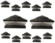 Solar Post Cap Light 12 Pcs 4x4 Solar Black Color Square 5 LED Bulbs Fence Light