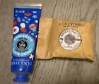 L'Occitane SHEA Butter Hand Cream 1 oz & MILK Extra Gentle Soap 25g Sealed Set