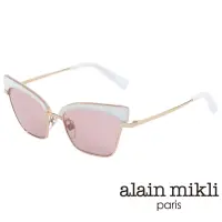 在飛比找momo購物網優惠-【alain mikli 法式巴黎】俐落貓眼金屬眉框造型太陽