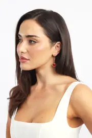 Red Heart Earrings - Size ONE, Women's Ring